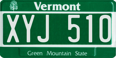 VT license plate XYJ510