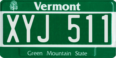 VT license plate XYJ511