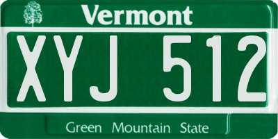 VT license plate XYJ512