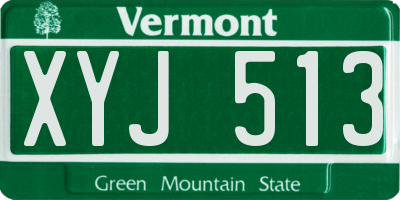 VT license plate XYJ513