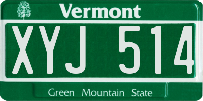 VT license plate XYJ514
