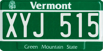 VT license plate XYJ515