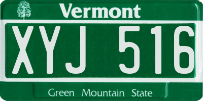 VT license plate XYJ516