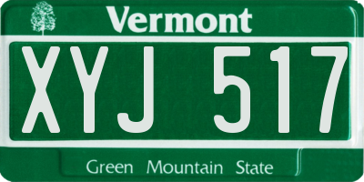 VT license plate XYJ517