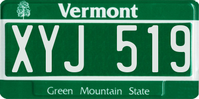 VT license plate XYJ519