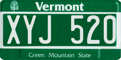 VT license plate XYJ520