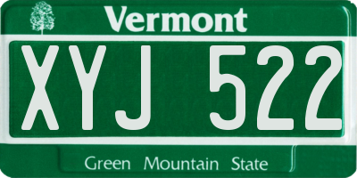 VT license plate XYJ522