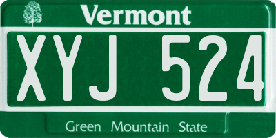 VT license plate XYJ524