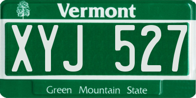 VT license plate XYJ527