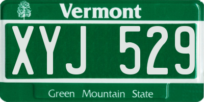 VT license plate XYJ529