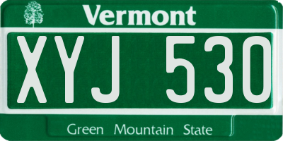 VT license plate XYJ530