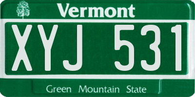 VT license plate XYJ531