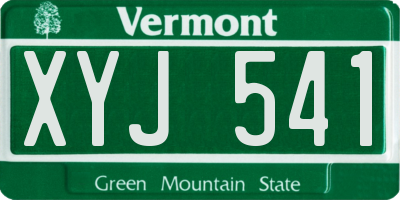 VT license plate XYJ541