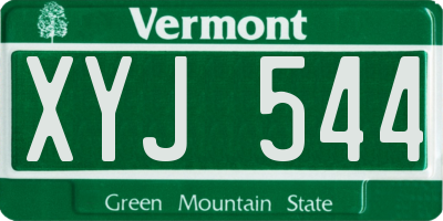 VT license plate XYJ544