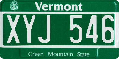 VT license plate XYJ546