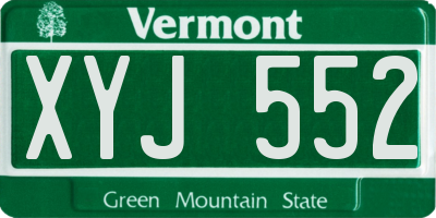 VT license plate XYJ552