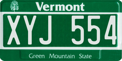 VT license plate XYJ554