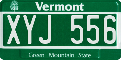 VT license plate XYJ556