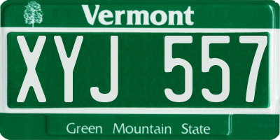 VT license plate XYJ557