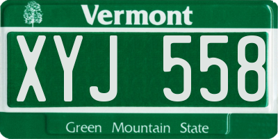 VT license plate XYJ558