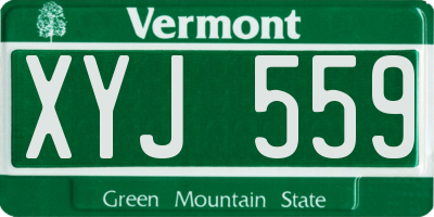 VT license plate XYJ559