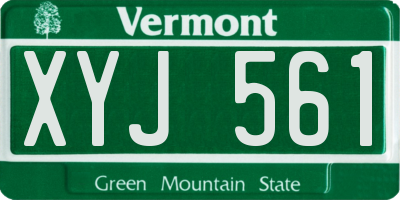 VT license plate XYJ561