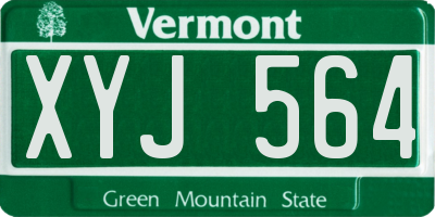 VT license plate XYJ564