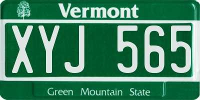 VT license plate XYJ565