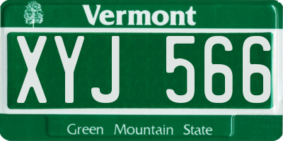 VT license plate XYJ566