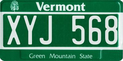 VT license plate XYJ568