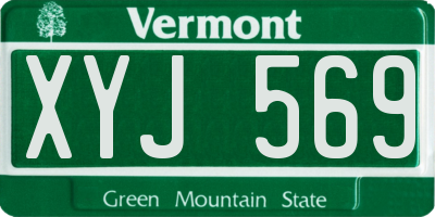 VT license plate XYJ569