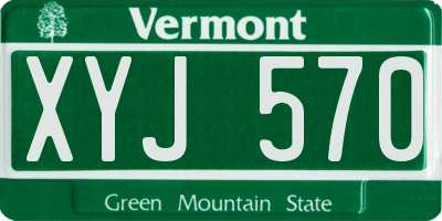 VT license plate XYJ570