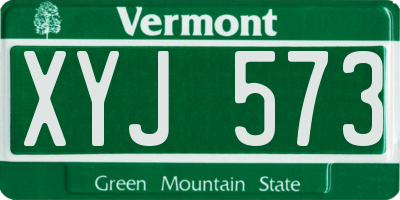 VT license plate XYJ573