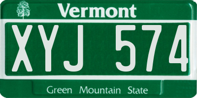 VT license plate XYJ574
