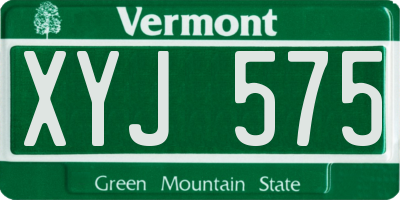 VT license plate XYJ575