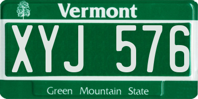 VT license plate XYJ576