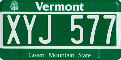 VT license plate XYJ577