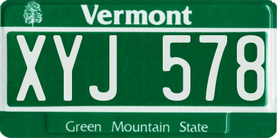 VT license plate XYJ578