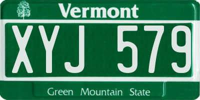 VT license plate XYJ579