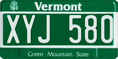 VT license plate XYJ580