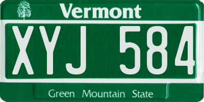 VT license plate XYJ584