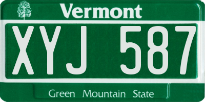 VT license plate XYJ587