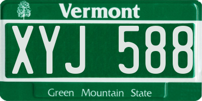 VT license plate XYJ588