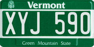 VT license plate XYJ590