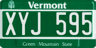 VT license plate XYJ595