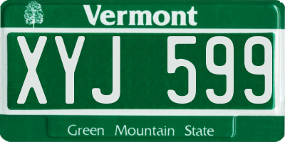 VT license plate XYJ599