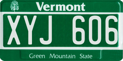 VT license plate XYJ606
