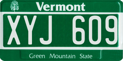 VT license plate XYJ609
