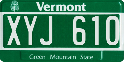 VT license plate XYJ610