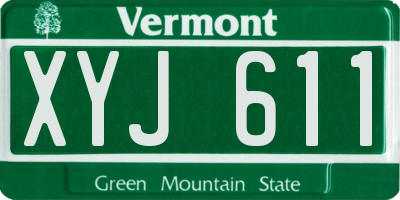 VT license plate XYJ611